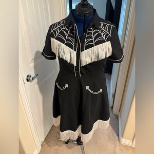 Western evil spiderweb western tassel dress